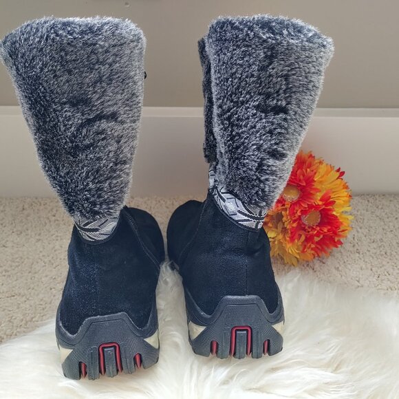 Black Real Fur Suede Side Zipper Winter Boots (38 EU) - Picture 7 of 16